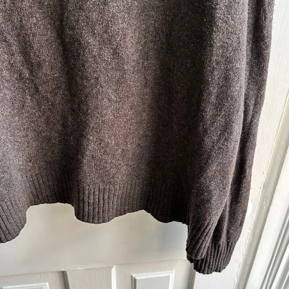 J.Crew Lambswool Crewneck Sweater Brown Men’s Size Large Classic Knit